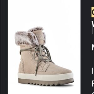 Cougar Faux Fur Trim Waterproof Boot 

Mushroom gray color